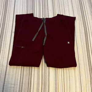 FIG Straight Leg Scrub Pants Burgundy XXS/P